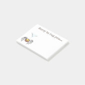 Cute fluffy brown spin cartoon post-it® notes (Schuin)