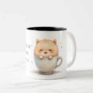 Cute Fluffy Cat en Coffee Cup - Conception de Mug