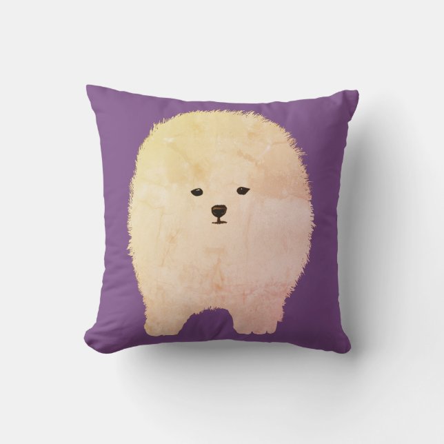 Cute Fluffy Dog Pink Dog Throw Cushion Kussen (Voorkant)