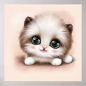 Cute Fluffy Furball Kitten Poster (Voorkant)