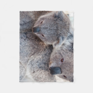Cute Fluffy Gray Koalas Fleece Deken