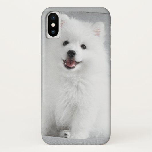 Cute Fluffy Japanse Spitz Puppy Case-Mate iPhone Case (Achterkant)