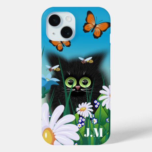 Cute Fluffy Kitten in Daisy Meadow Case-Mate iPhone Case (Achterkant)