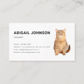 Cute Fluffy Orange Chat Grooming Carte de visite (Dos)