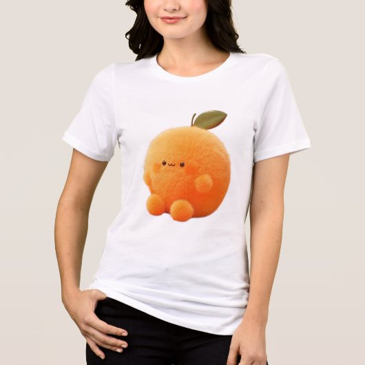 Cute Fluffy Orange Sprite with Tiny Limbs Women's  Tri-Blend Shirt (Voorkant)