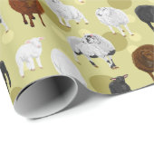 Cute Fluffy Schaap Lammetjes Patroon Boer Cadeaupapier (Rol Hoek)