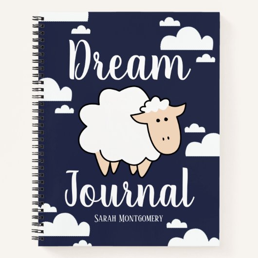 Cute Fluffy Sheep & Clouds Dream Journal Notitieboek (Voorkant)