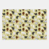 Cute Fluffy Sheep Lambs Pattern Farmer Inpakpapier Vel (Voorkant)