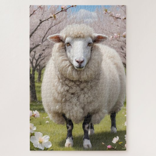 Cute Fluffy Sheep Legpuzzel (Verticaal)