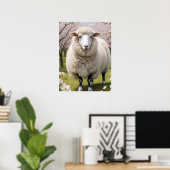 Cute Fluffy Sheep Poster (Thuiskantoor)