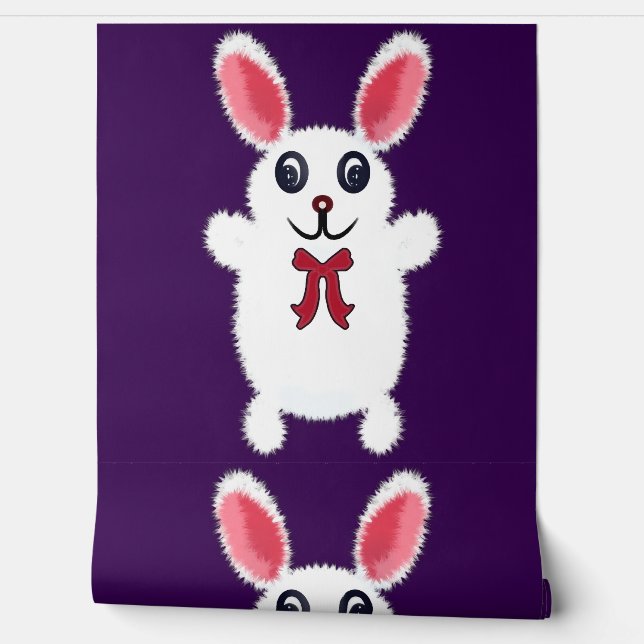Cute Fluffy White Bunny Rabbit with Red Bow - Chri Behang (Afrollen)