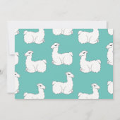 Cute Fluffy White Llama Faire-part de naissance (Dos)