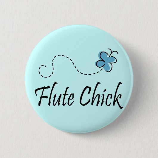 Cute Flute Chick Ronde Button 5,7 Cm (Voorkant)