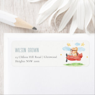 Cute Fly Over Teddy Bear Animal PlanAdres Etiket