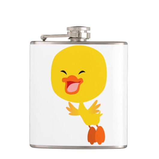 Cute Flying Cartoon Ducking Hip Flask Heupfles (Voorkant)