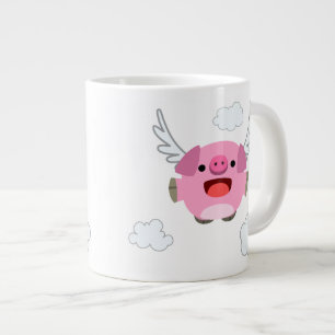Cute Flying Cartoon Pig Jumbo Beker