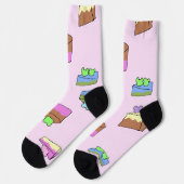 Cute flying frog cakes sokken (Links)