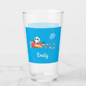 Cute Flying Panda Personalized Glas (Achterkant)