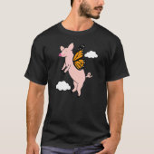 Cute Flying Pig with Butterfly Wings Graphic T-shirt (Voorkant)
