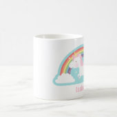 Cute Flying Unicorn et Rainbow Girls Mug (Centre)