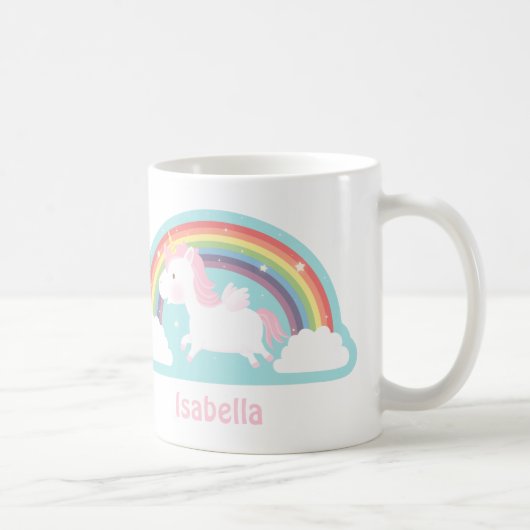 Cute Flying Unicorn et Rainbow Girls Mug (Droite)