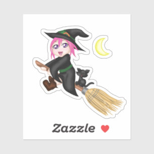Cute Flying Witch Sticker