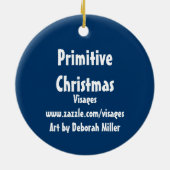 Cute Folk Art Cowboy Snowman Keramisch Ornament (Achterkant)