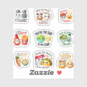 Cute Food Pairings Pastel Kawaii Set Sticker (Vel)