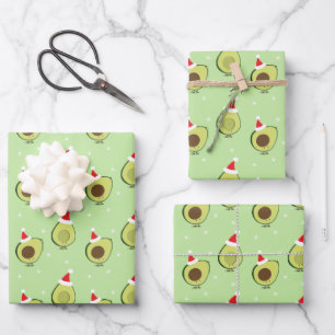 Cute Food Santa Hat Avocado Kerstmis Inpakpapier Vel