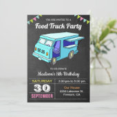 Cute Food Truck Anniversaire Fête Invitation (Debout devant)