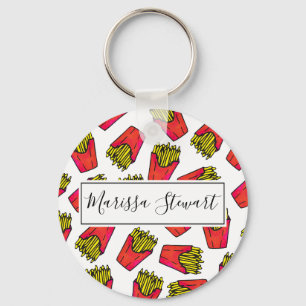 Cute Foodie French Fries Pattern Sleutelhanger