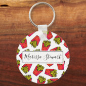 Cute Foodie French Fries Pattern Sleutelhanger (Voorkant)