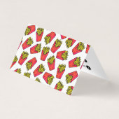 Cute Foodie French Fries Pattern Visitekaartjes (Achterkant)