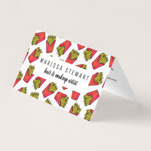 Cute Foodie French Fries Pattern Visitekaartjes (Voorkant)