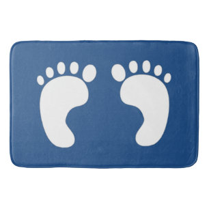 Cute Footprint op Blue Badmat