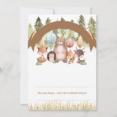 Cute Forest Animals Baby Boy Shower Design Kaart (Achterkant)