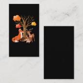 Cute Forest Animals Deer Fox Bunny Hedegel Visitekaartje (Voorkant / Achterkant)