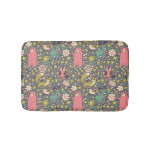 Cute Forest Animals Pattern Badmat