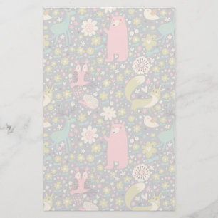 Cute Forest Animals Pattern Briefpapier