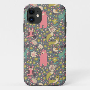 Cute Forest Animals Pattern iPhone 11 Hoesje