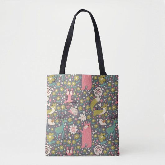 Cute Forest Animals Pattern Draagtas (Voorkant)