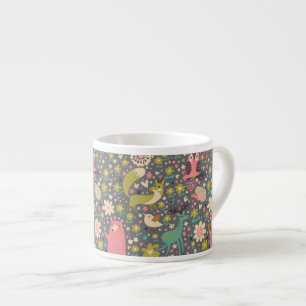 Cute Forest Animals Pattern Espresso Kop