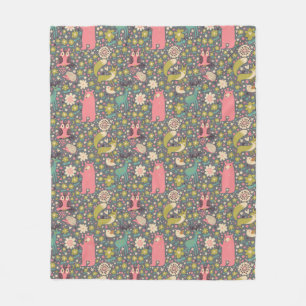 Cute Forest Animals Pattern Fleece Deken