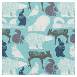 Cute Forest Animals Pattern Stof
