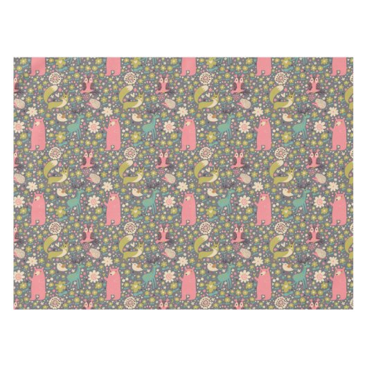 Cute Forest Animals Pattern Tafelkleed (Voorkant (Horizontaal))
