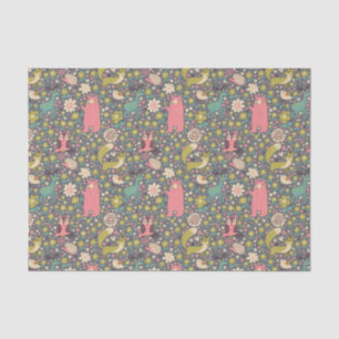 Cute Forest Animals Pattern Tissuepapier
