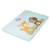 Cute Forest Animals Whimsical Cartoon Badmat (Gekanteld)