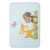 Cute Forest Animals Whimsical Cartoon Badmat (Voorkant Verticaal)