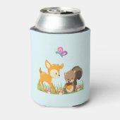 Cute Forest Animals Whimsical Cartoon Blikjeskoeler (Blikje Achterkant)