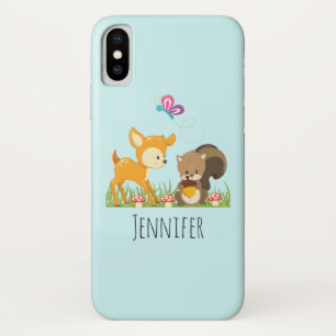 Cute Forest Animals Whimsical Cartoon iPhone X Hoesje